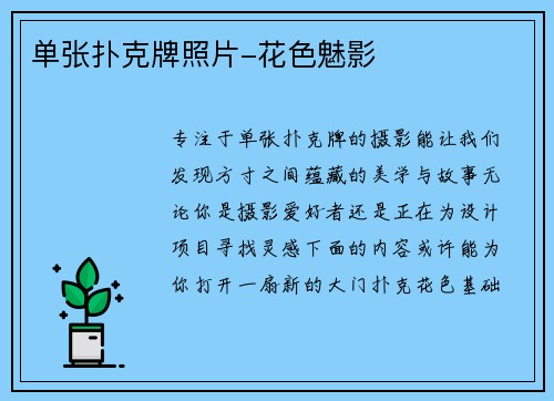 单张扑克牌照片-花色魅影